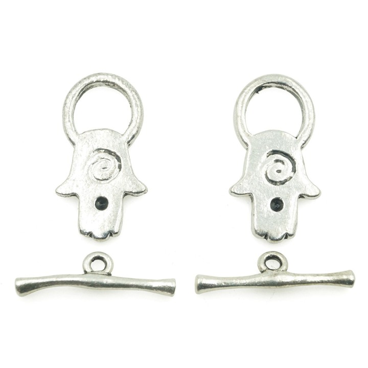 Broche 2pz de pewter pv 14x29mm