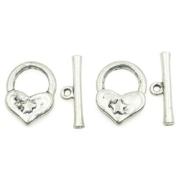 Broche 2pz de pewter pv 12x15mm