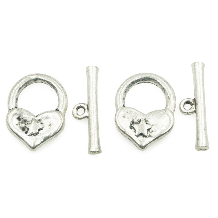 Broche 2pz de pewter pv 12x15mm