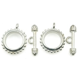 Broche 2pz de pewter plateado 18mm