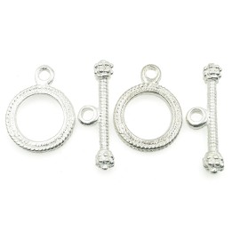 Broche 2pz de pewter plateado 17mm
