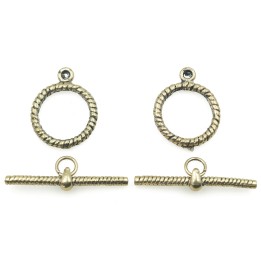 Broche 2pz de pewter ov 16mm