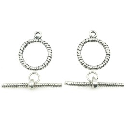 Broche 2pz de pewter pv 16mm
