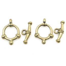 Broche 2pz de pewter ov 13mm