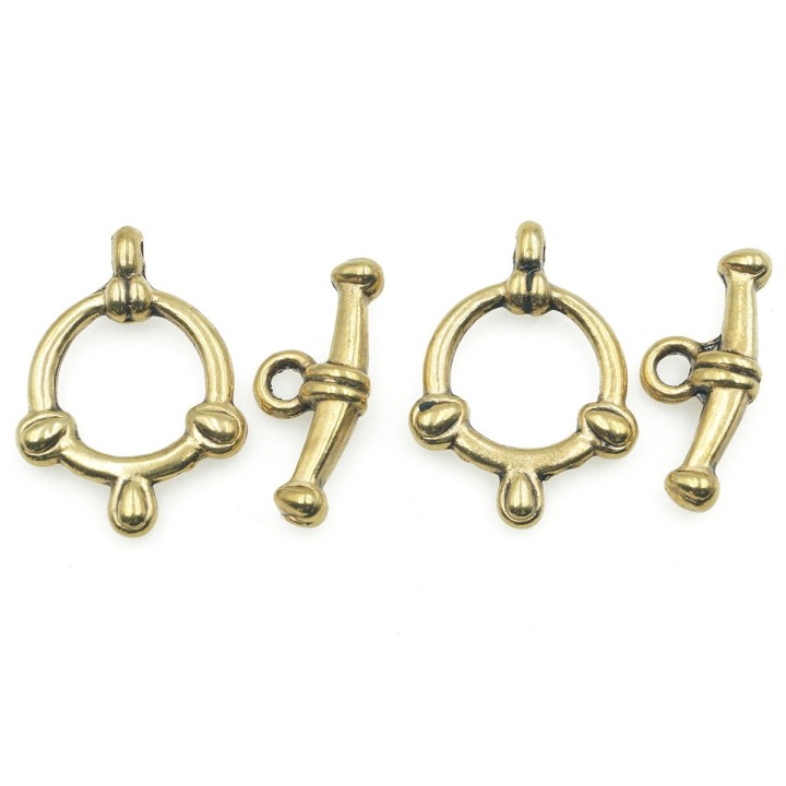 Broche 2pz de pewter ov 13mm
