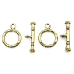 Broche 2pz de pewter ov 12mm