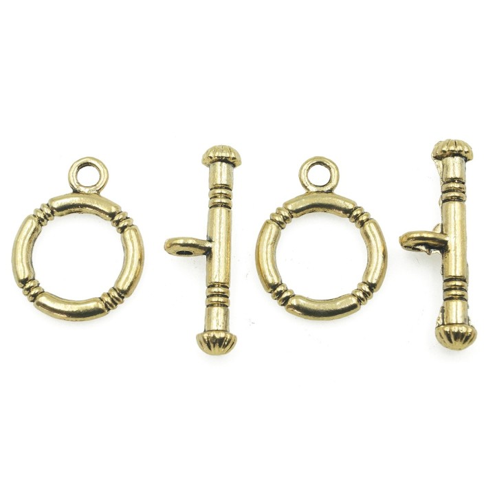 Broche 2pz de pewter ov 12mm