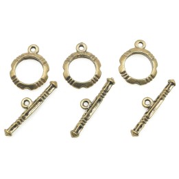 Broche 2pz de pewter ov 12mm