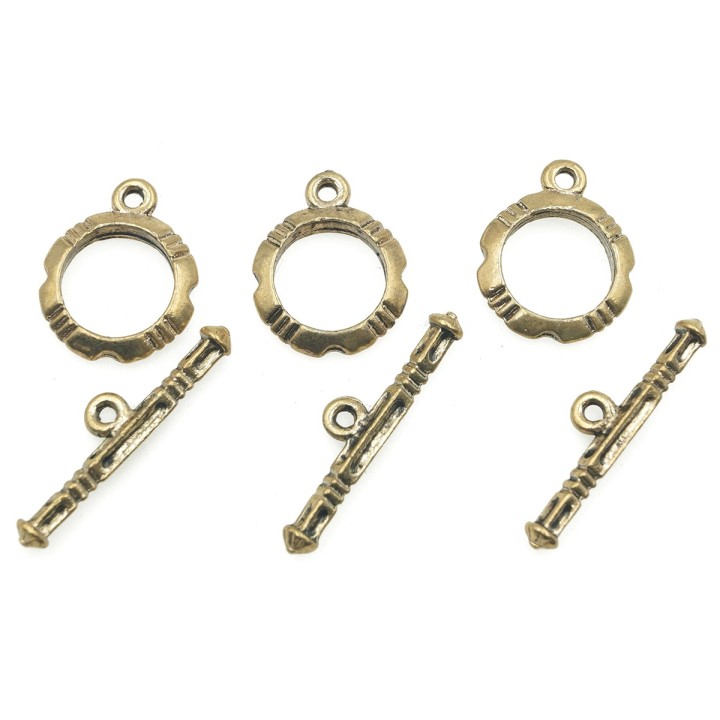 Broche 2pz de pewter ov 12mm