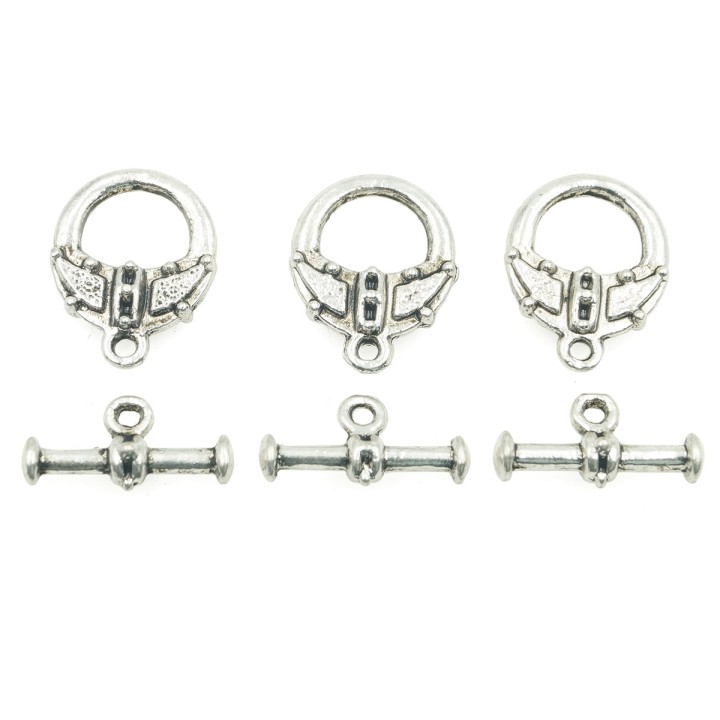 Broche 2pz de pewter pv 14x10mm