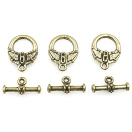 Broche 2pz de pewter ov 14x10mm