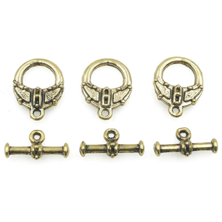 Broche 2pz de pewter ov 14x10mm