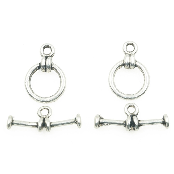 Broche 2pz de pewter pv 10mm