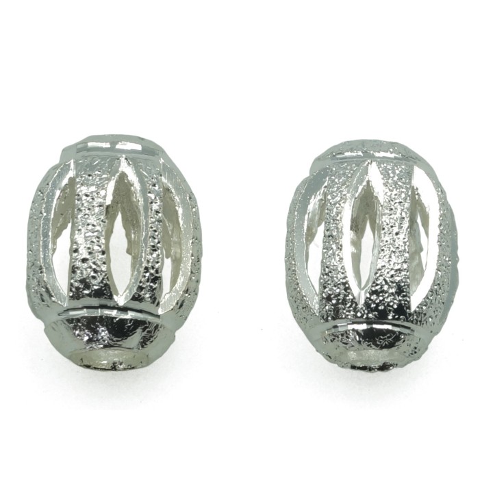 Oval perforado 7x9 mm de laton para collar y pulsera