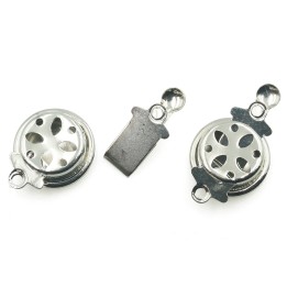 Broche 2pz de laton rodio 10mm