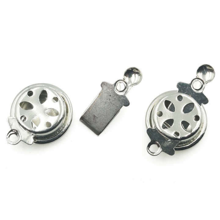 Broche 2pz de laton rodio 10mm