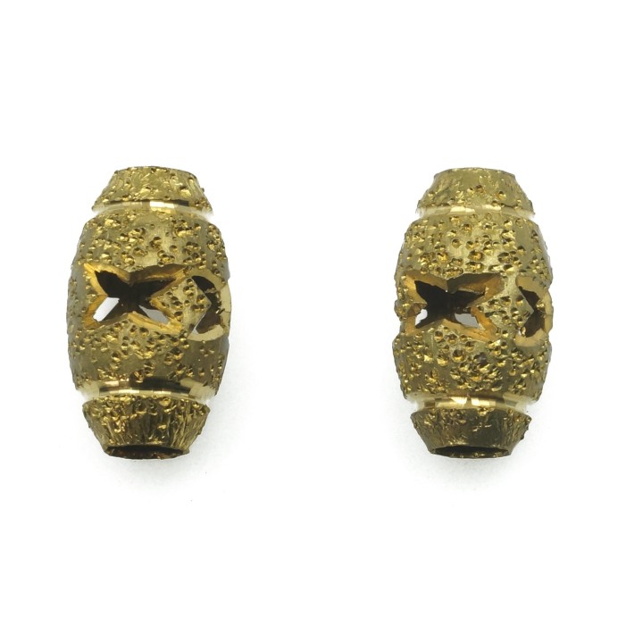 Oval perforado 7x9 mm de laton para collar y pulsera