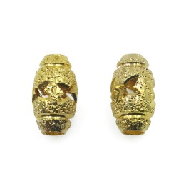Oval perforado 7x12 mm de laton para collar y pulsera