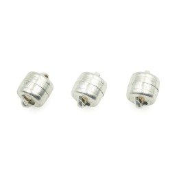 Broche 2pz de laton iman 6mm plateado