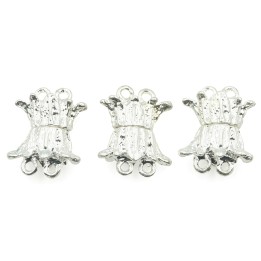 Broche 2pz de laton iman plateado 19x5mm