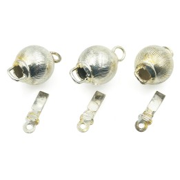 Broche 2pz de laton plateado 8mm
