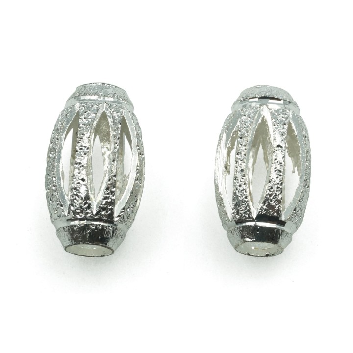 Oval perforado 7x12 mm de laton para collar y pulsera
