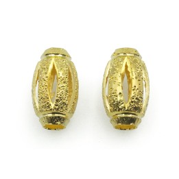 Oval perforado 7x12 mm de laton para collar y pulsera