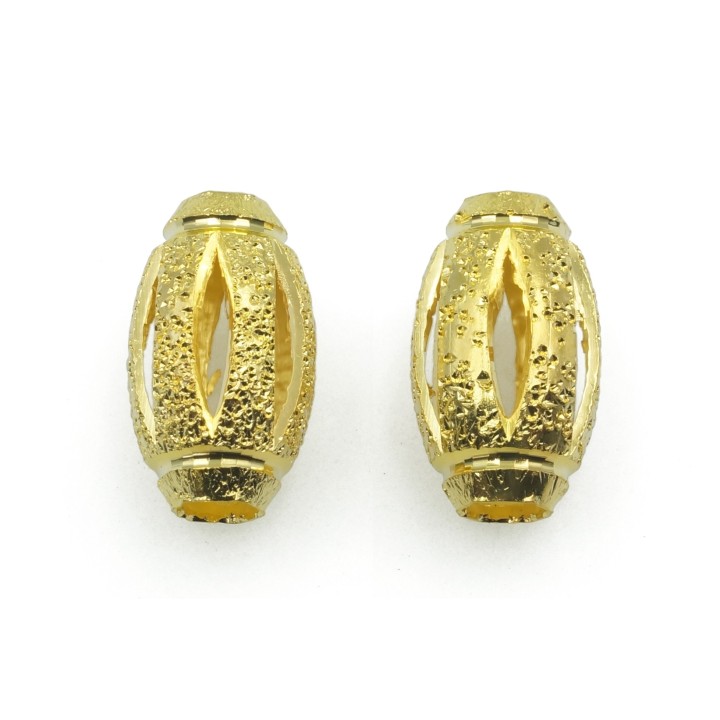 Oval perforado 7x12 mm de laton para collar y pulsera