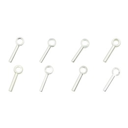 Terminal 6x2mm de laton para collar y pulsera plateada