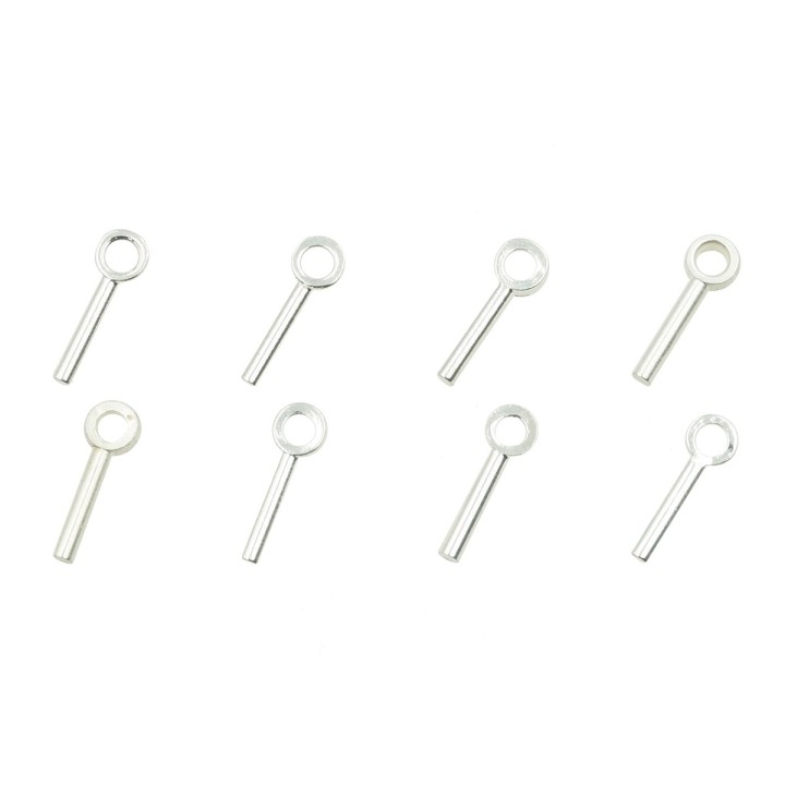 Terminal 6x2mm de laton para collar y pulsera plateada