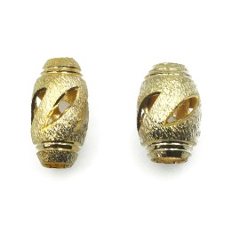 Oval perforado 7x15 mm de laton para collar y pulsera