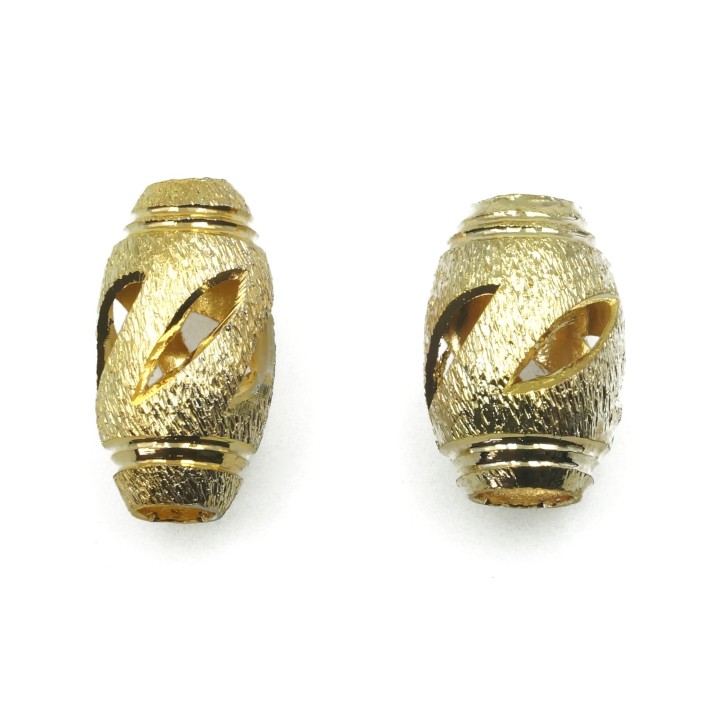 Oval perforado 7x15 mm de laton para collar y pulsera