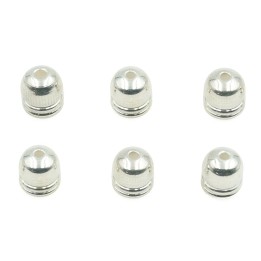 Terminal 5x6mm de laton para collar y pulsera plateado