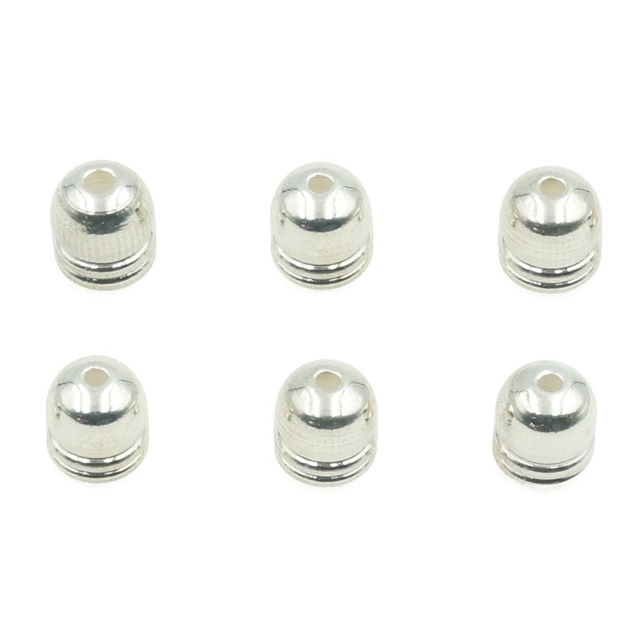 Terminal 5x6mm de laton para collar y pulsera plateado