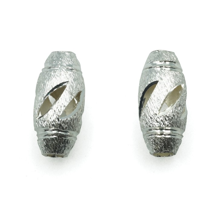 Oval perforado 7x15 mm de laton para collar y pulsera