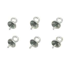 Terminal 7x4mm de acero inoxidable para collar y pulsera