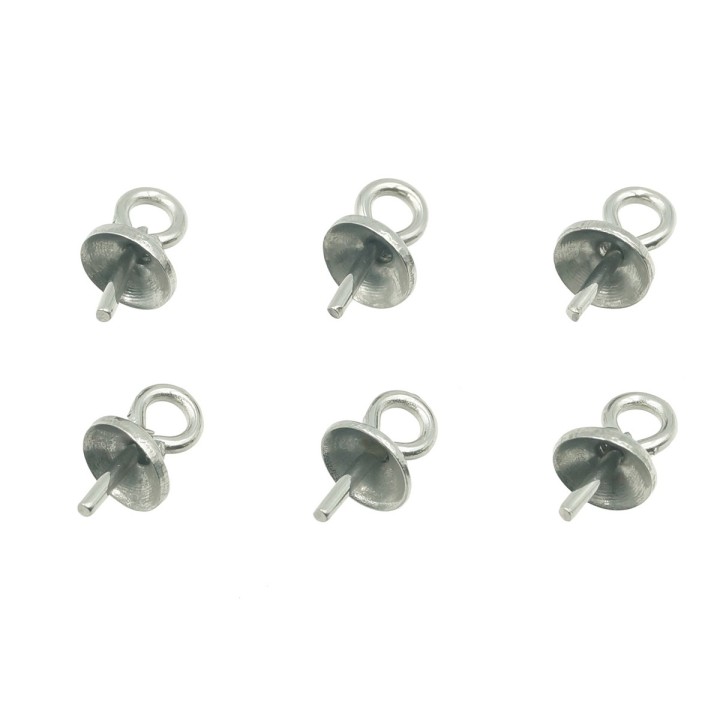 Terminal 7x4mm de acero inoxidable para collar y pulsera