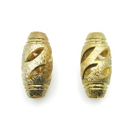 Oval perforado 7x15 mm de laton para collar y pulsera