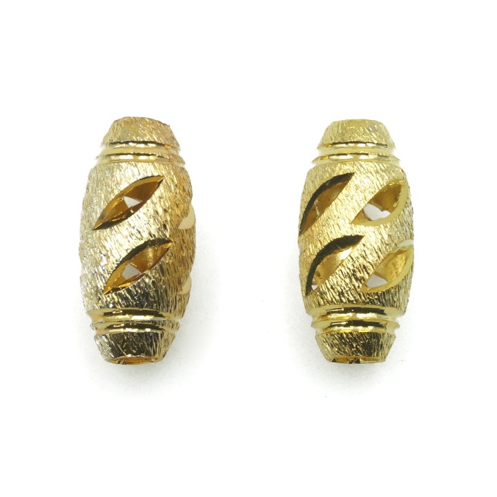 Oval perforado 7x15 mm de laton para collar y pulsera