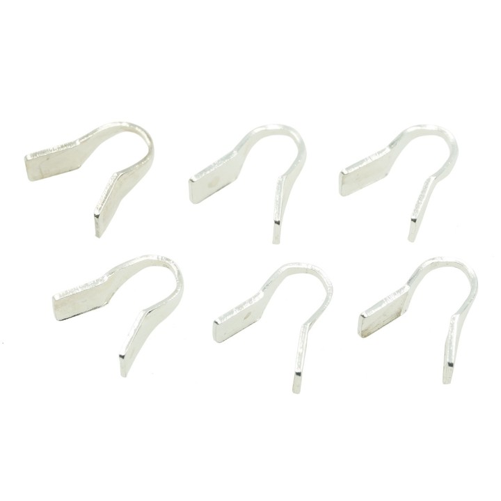Terminal 3mm de laton para collar y pulsera plateado