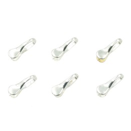 Terminal 2mm de laton para collar y pulsera plateado