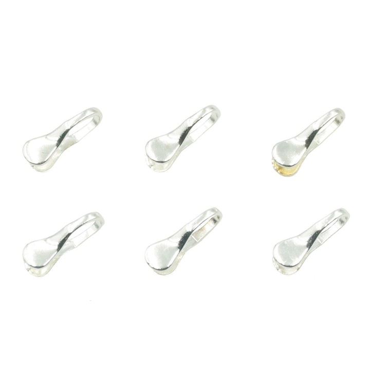 Terminal 2mm de laton para collar y pulsera plateado