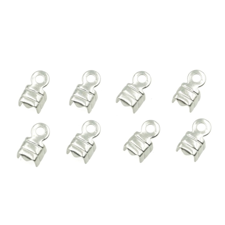 Terminal 6x4mm de laton para collar y pulsera niquelado