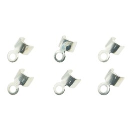 Terminal 5x3mm de laton para collar y pulsera plateado