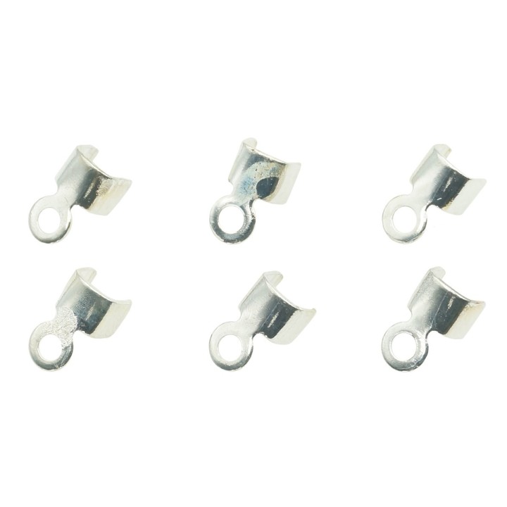 Terminal 5x3mm de laton para collar y pulsera plateado