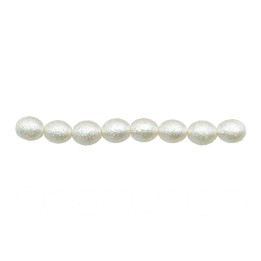 Perla ice oval 6x6mm de vidrio para collar pulsera y aretes