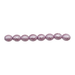 Perla ice oval 6x6mm de vidrio para collar pulsera y aretes