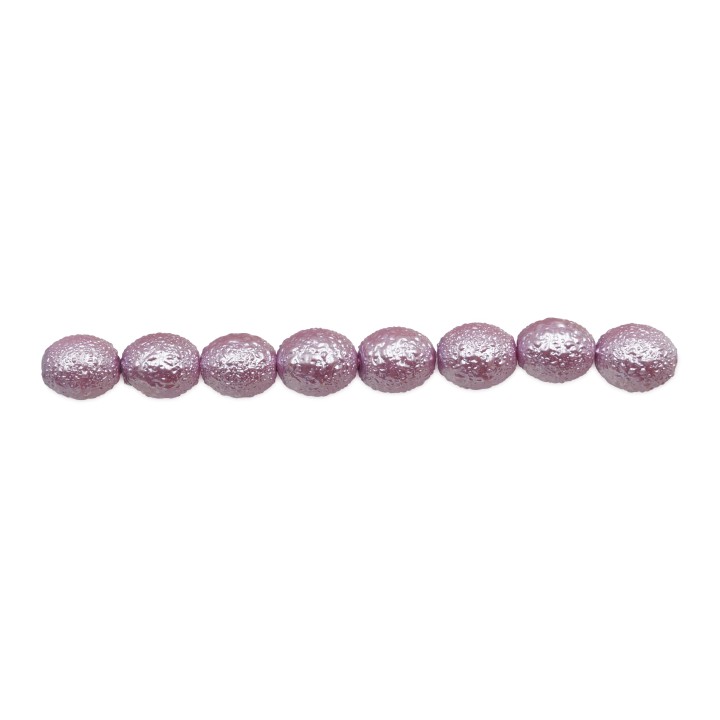 Perla ice oval 6x6mm de vidrio para collar pulsera y aretes
