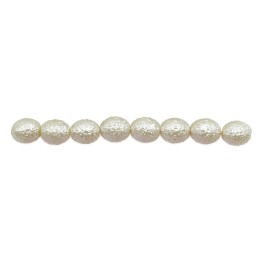 Perla ice oval 6x6mm de vidrio para collar pulsera y aretes