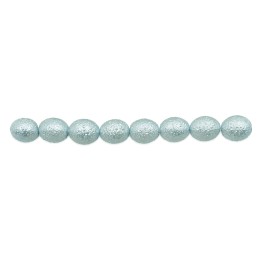 Perla ice oval 6x6mm de vidrio para collar pulsera y aretes